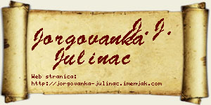 Jorgovanka Julinac vizit kartica